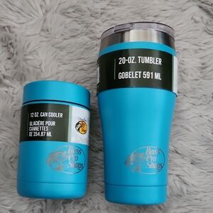 Bass Pro Shops NWT 12oz Can Cooler + 20oz Tumbler